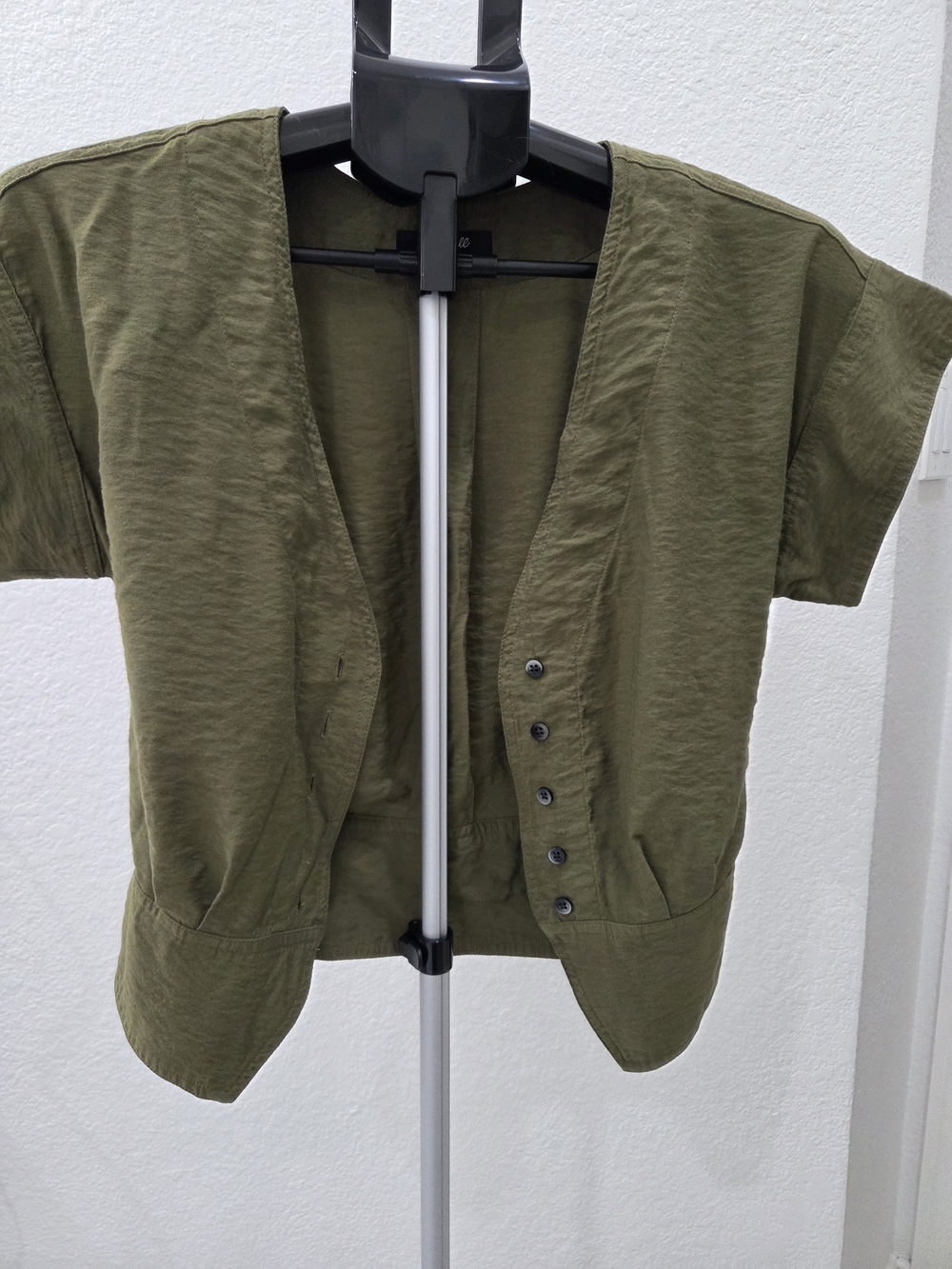 J. Crew Olive Short-Sleeve Button Jacket